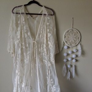 Sheer lace robe